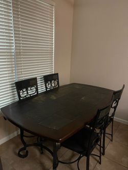 FREE — Dining Table with Tile Top & 4 Chairs
