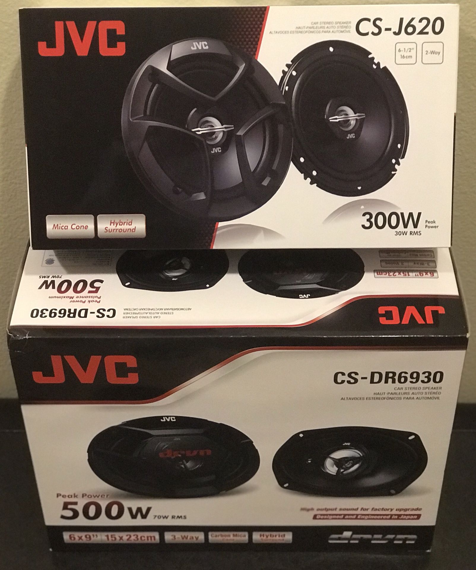 New (2) JVC 6.5” inch AND (2) JVC 6x9” inch Car Audio Speakers Combo Package Set (4 speakers) 🔊🔥