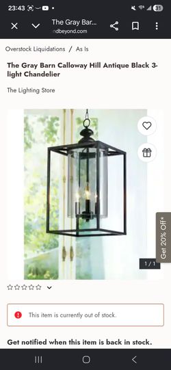 Antique black glass chandelier
