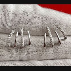 925 Sterling Silver Claw Earrings 