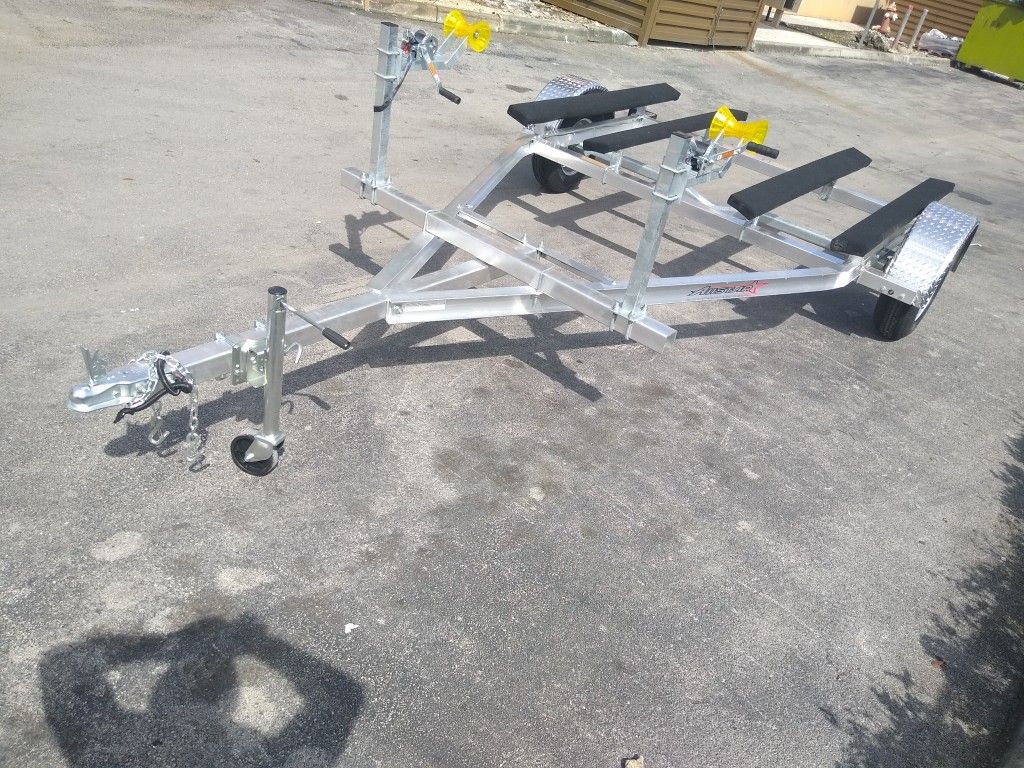 BRAND NEW DOUBLE ALUMINUM JETSKI TRAILER READY FOR PICK UP WITH SUSPENSION