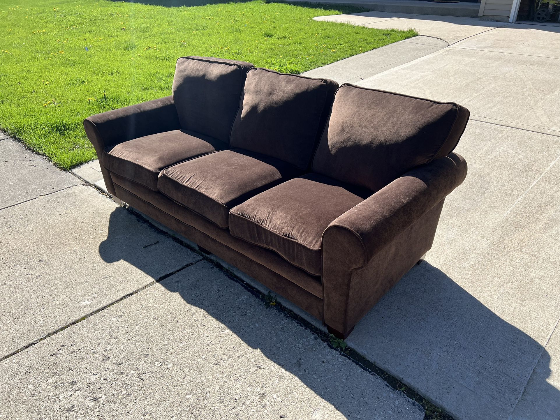 *FREE DELIVERY* Brown Suede Couch