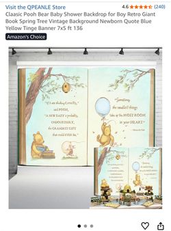 Party New- still in the bagClassic Pooh Bear Baby Backdrop