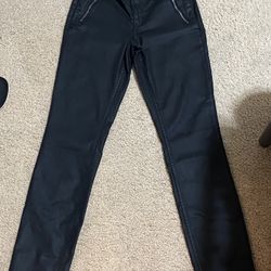 Garage Jeans Black Denim Leather Pants  Size 5