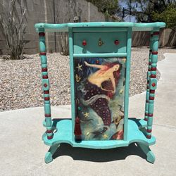 Hand-Painted Mermaid Humidor Cabinet