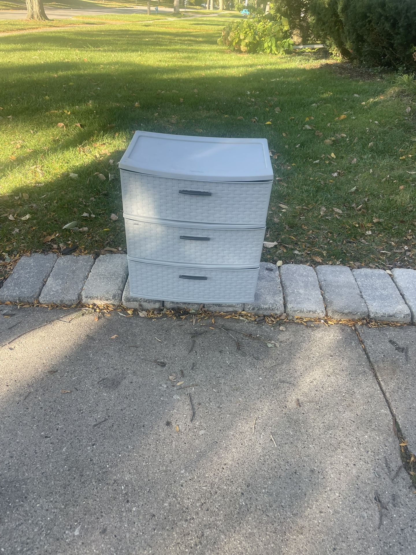 Starlite Plastic Storage Container, Wicker style 3 Drawers, $10
