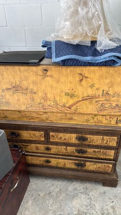 Japanese two piece secretary desk