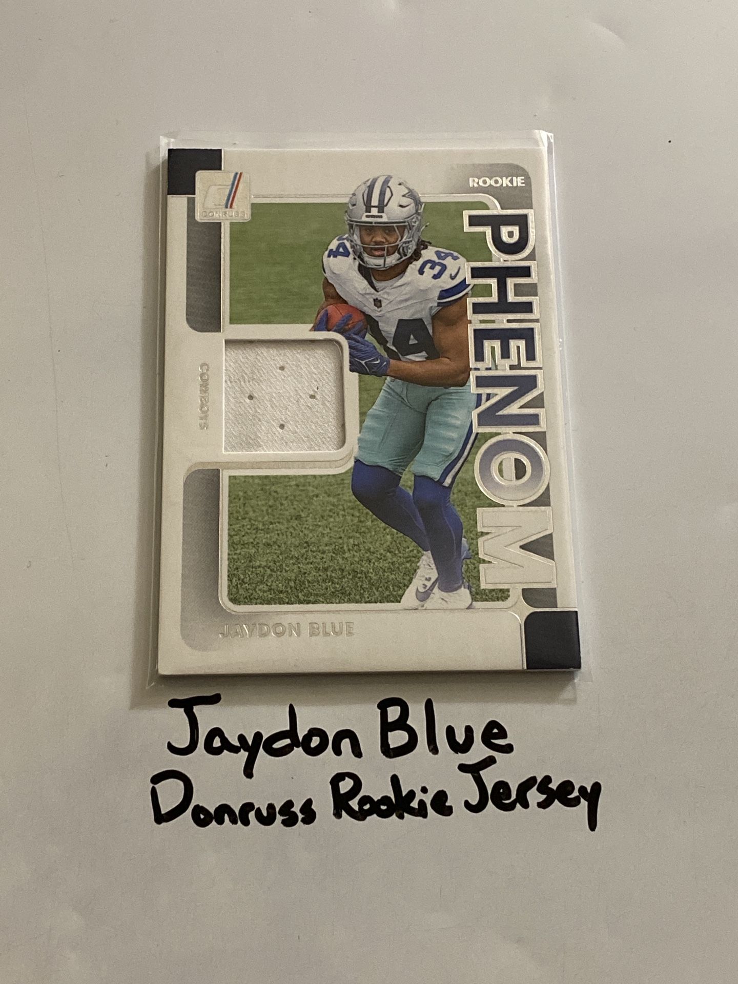 Jaydon Blue Dallas Cowboys RB Donruss Short Print Insert Rookie Jersey Card. 