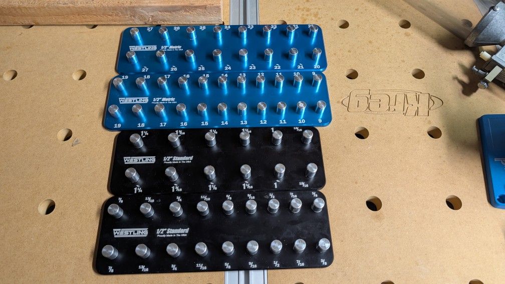 Westling Aluminum Socket Organizer 1/2" SAE and Metric