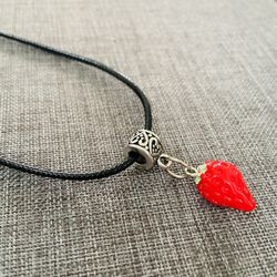 New Strawberry Pendant Necklace Boutique Wholesale Prices Necklace-fruit Strawberry Choker-collar Fresa