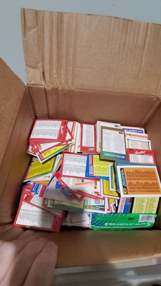 Big Box of Assorted SPORTS CARD CHECKLISTS