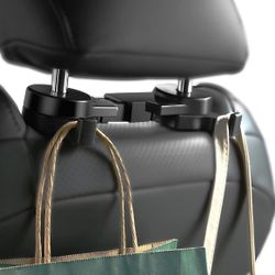 2 in 1 Universal Car Seat Headrest Hook, 44LB Load Vehicle Back Seat Holder Hanger Storage Organizer for Bag Purse Cloth Grocery