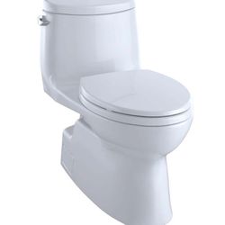 Carlyle I| 12 in. Rough In One-Piece 1.28 GPF Single Flush Elongated Toilet in Cotton White, SoftClose Seat Included