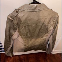 Gray Leather Jacket Size M