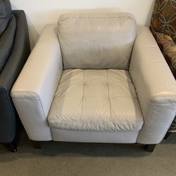 Gray Leather Armchair
