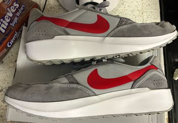 Nike Waffle Debut Wolf Gray Red University Running Shoes Sneakers