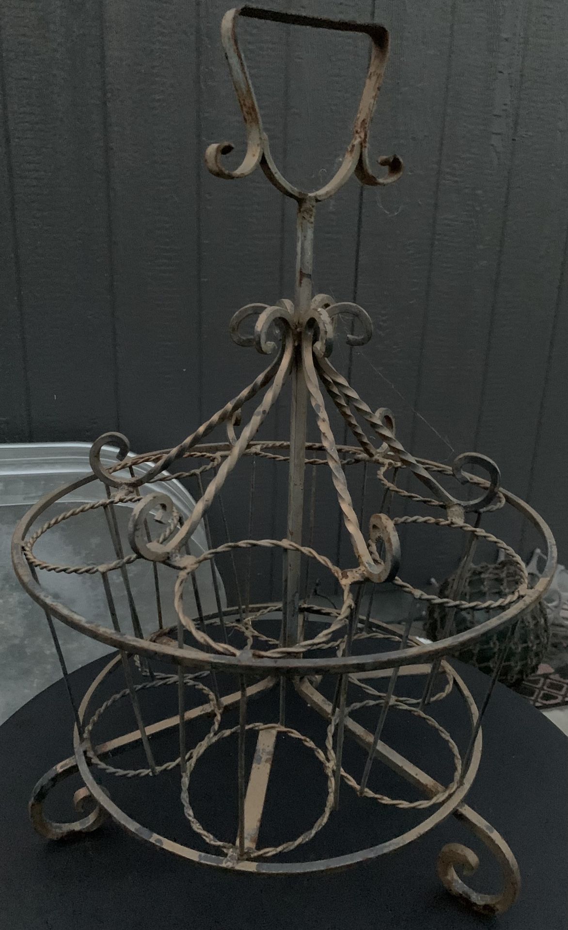 Vintage Metal Wine Rack 6 Bottles