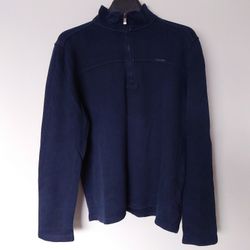 Calvin Klein Quarter Zip Pullover Sweatshirt Midnight Blue Size M