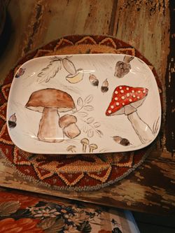 Beautiful Ceramiche NOI Mushroom Platter. Made In Italy.