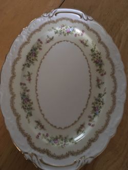 Vintage Noritake Floral Morimura  M Embossed Gold Edge Platter