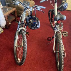 Two Giant Adult Mountain Bikes