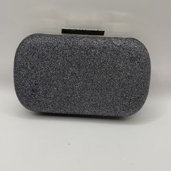 Expressions NYC Dark Gray Glitter Purse- Clutch - crossbody attachment 