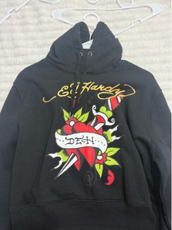 Black ed hardy cropped hoodie