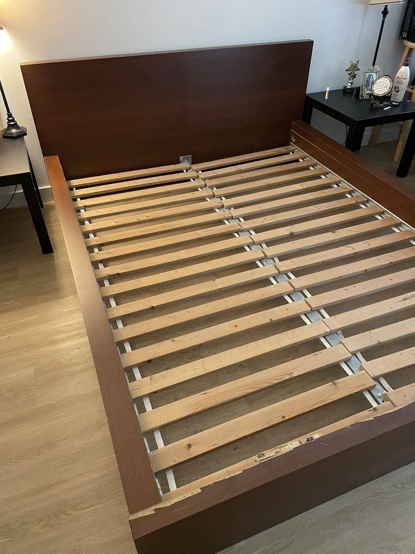 Queen IKEA Bed frame AND Box Spring - GOOD condition