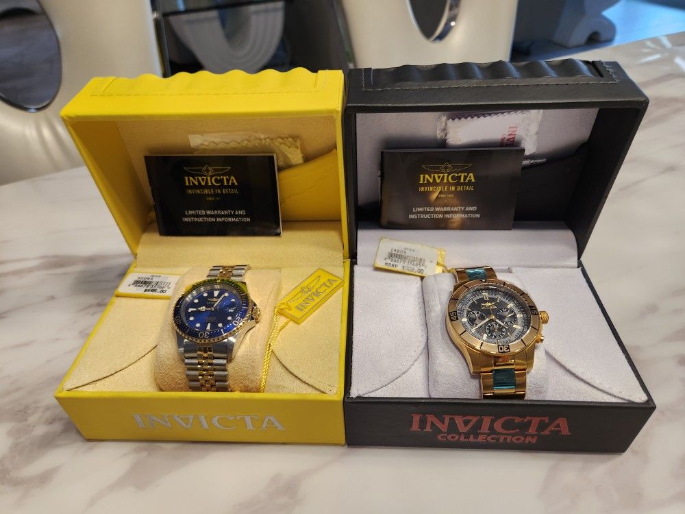 2 BRAND NEW INVICTA MEN'S WATCHES