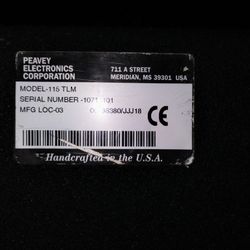 Peavey Model Number 115 Tlm 15 Inch Speakers 