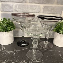 3 Margarita Glasses - Ice cream sundae glasses - - Simi Valley 