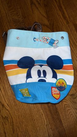 Disney Mickey Mouse Backpack Happy Trails Adventure Blue Multicolors