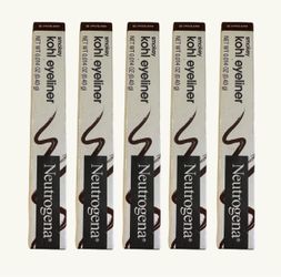 5 Pieces Of Neutrogena Smokey Kohl Eyeliner with Antioxidant Vitamin E, Water-Resistant & Smooth-Gliding Eyeliner Makeup, Dark Brown, 0.014 oz