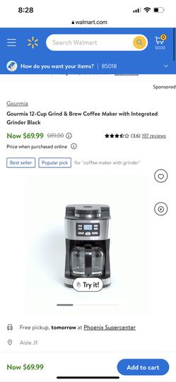 Gourmia Grind & Brew Coffee Maker with Integrated Grinder Black 12