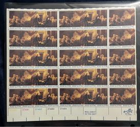 Sheet of 50 US Declaration of Independence postage stamps