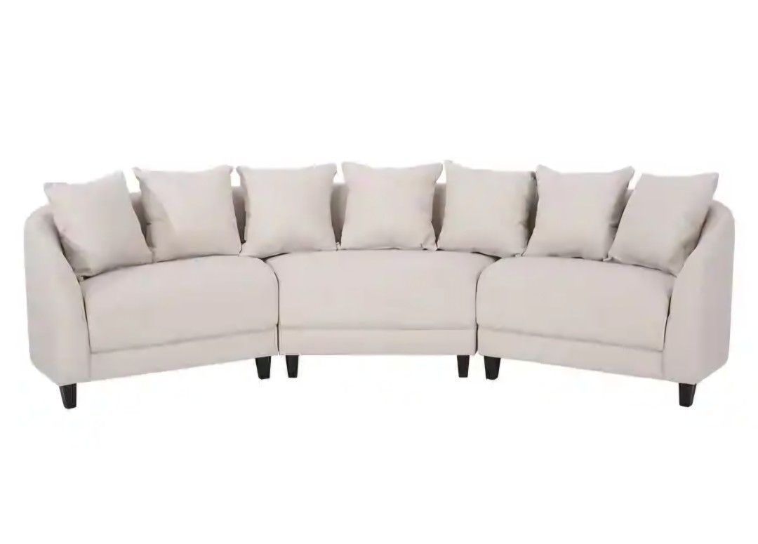 Small Beige Curved Couch