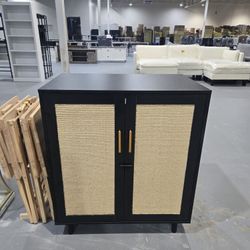 (Morrow) New Large Cat Litter Box Enclosure,Hidden Kitty Litter Furniture with Sisal Covered Doors,2-Layer Wooden Cat Washroom Cabinet w/Adjustable Sh