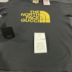 NEW Gucci X The North Face Black Yellow Logo Print Oversized  T-shirt - XS 