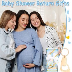 24Pcs Baby Boy Keychain Footprint Bottle Openers