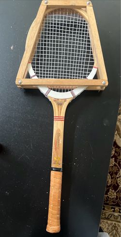 Vintage Wooden Tennis Racket 1970s WITH A WOODEN PRESS