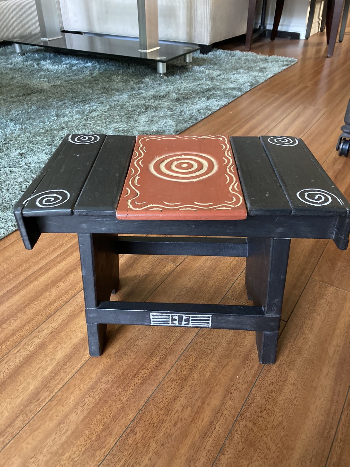 Wooden Handmade carved Step stool