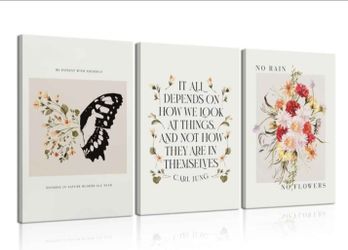 VVL 16x24in 3Pcs Inspirational Quotes Canvas Wall Art