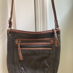 The Sak Laurel Crossbody Bag Brown Chocolate Teak Pebbled Leather Purse