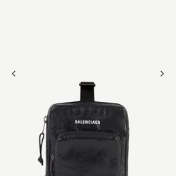Balenciaga Explorer Men’s Black Leather Crossbody Messenger Bag