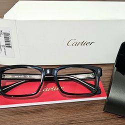 $600 Brand New Cartier Eyeglasses Frame.     Black. Rectangle. Silver. Two Tone. Sunglasses. Popular, Sold Out. 