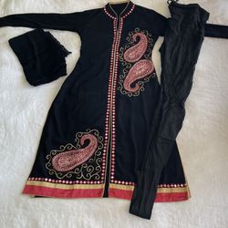 Indian black pink salwar kameez set