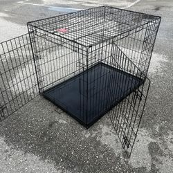 42x28x31in Extra Large Black Metal Double Door Dog Pet Animal Cage Containment Crate! Great for dogs 70-90lbs 