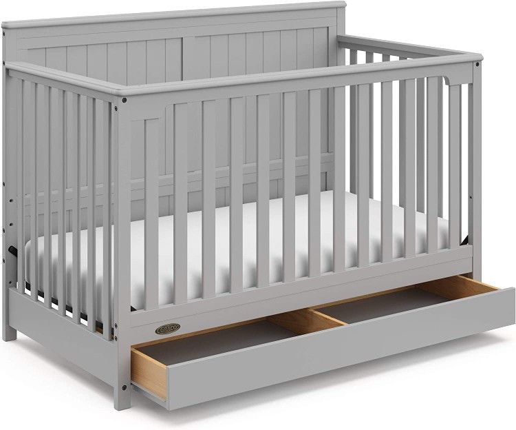 Graco Hadley 5-in-1 Convertible Crib with Drawer, Converts to Toddler Bed, Daybed and Full-Size Bed