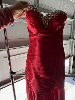 Night moves strapless red formal dress size small