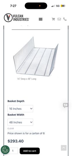 Lozier 48x16 wire basket